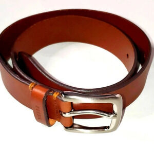 Fossil Unisex 100% Brown Leather Belt Stainless Steel Buckle Western 5 l…